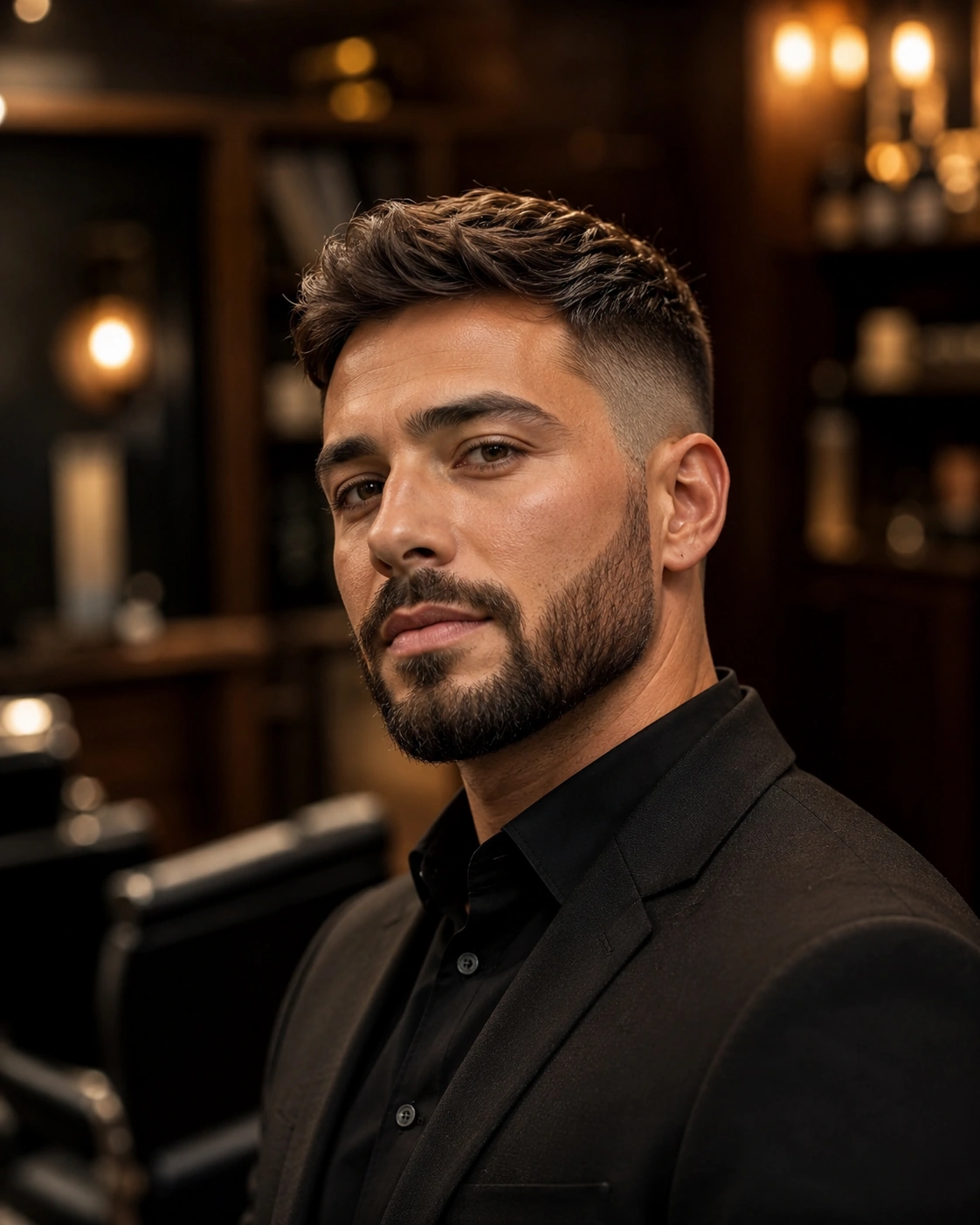Resultado final de un corte y barba en Barbería Luis